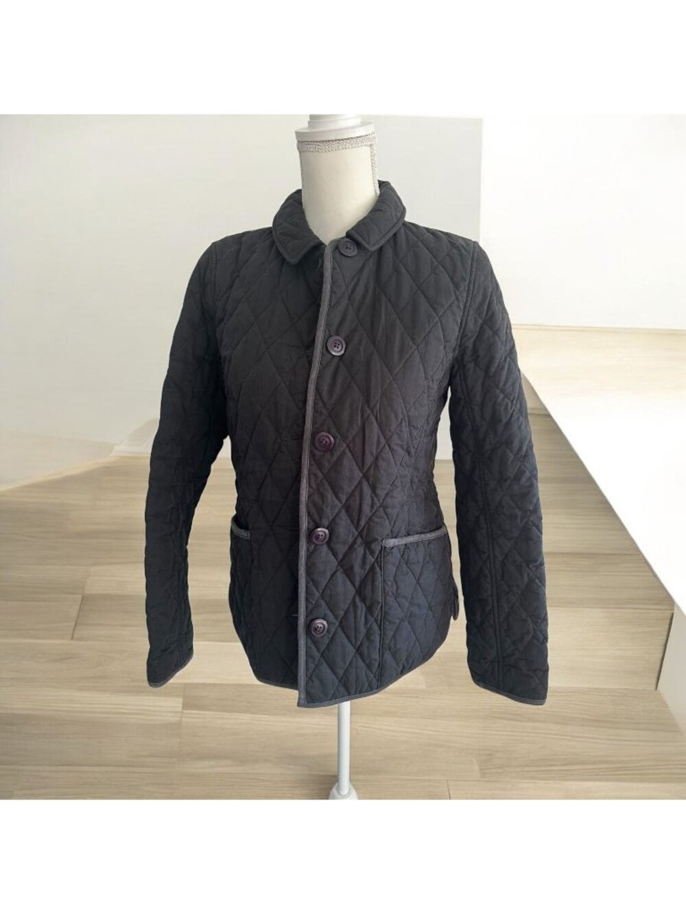 LL BEAN Vintage Black Quilted Jacket Size 0